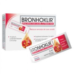 Bronhoklir Sirop pentru tuse uscata, 15 plicuri, Stada